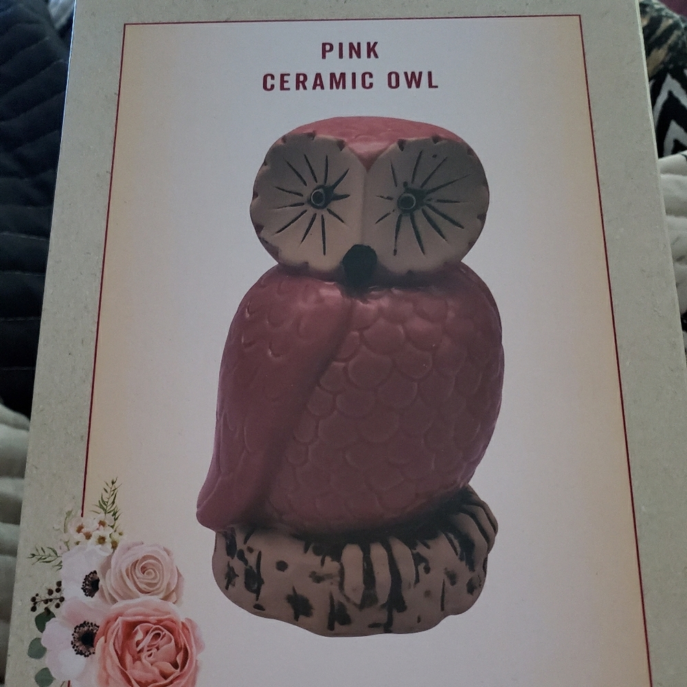 Pink ceramic owl